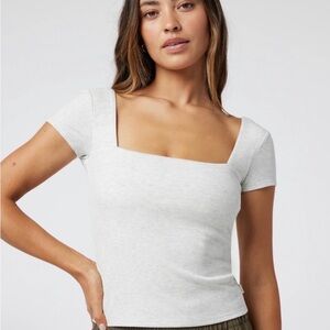 Vuori Gray Square Neck Top